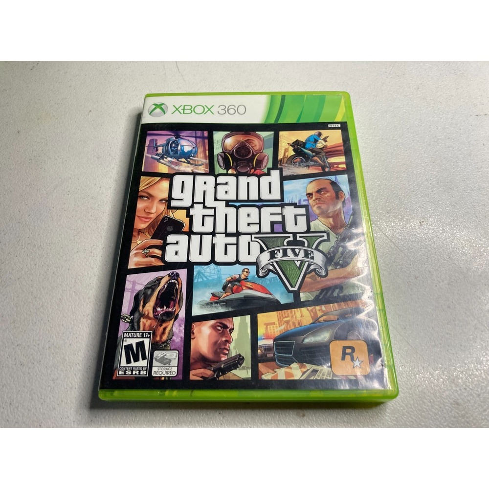 Grand Theft Auto V Microsoft Xbox 360 2013 Complete with Map RockStar Games